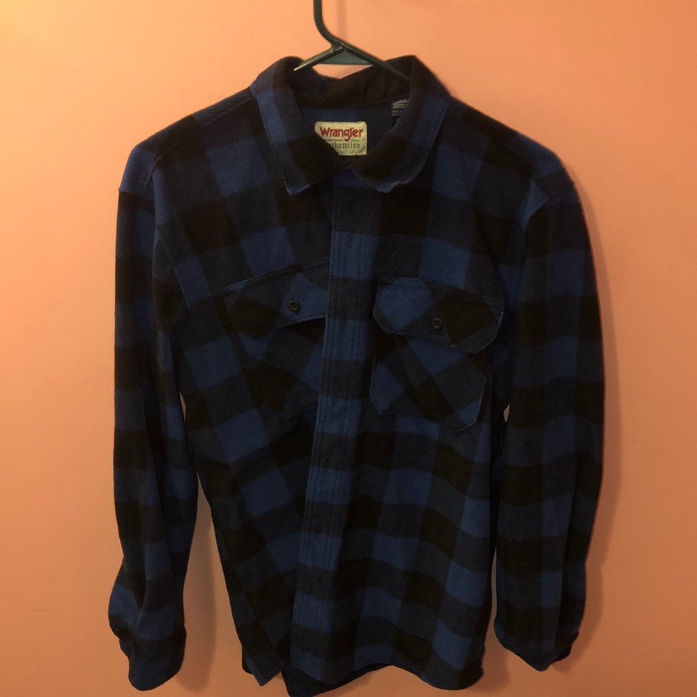 Medium blue and black flannel